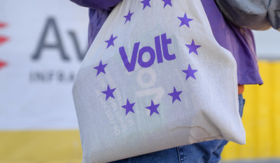 Close up van Volt tote bag tas