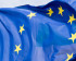 Een Europese wapperende vlag close-up