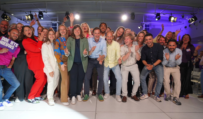 Kandidaten groepsfoto tijdens Congres Volt