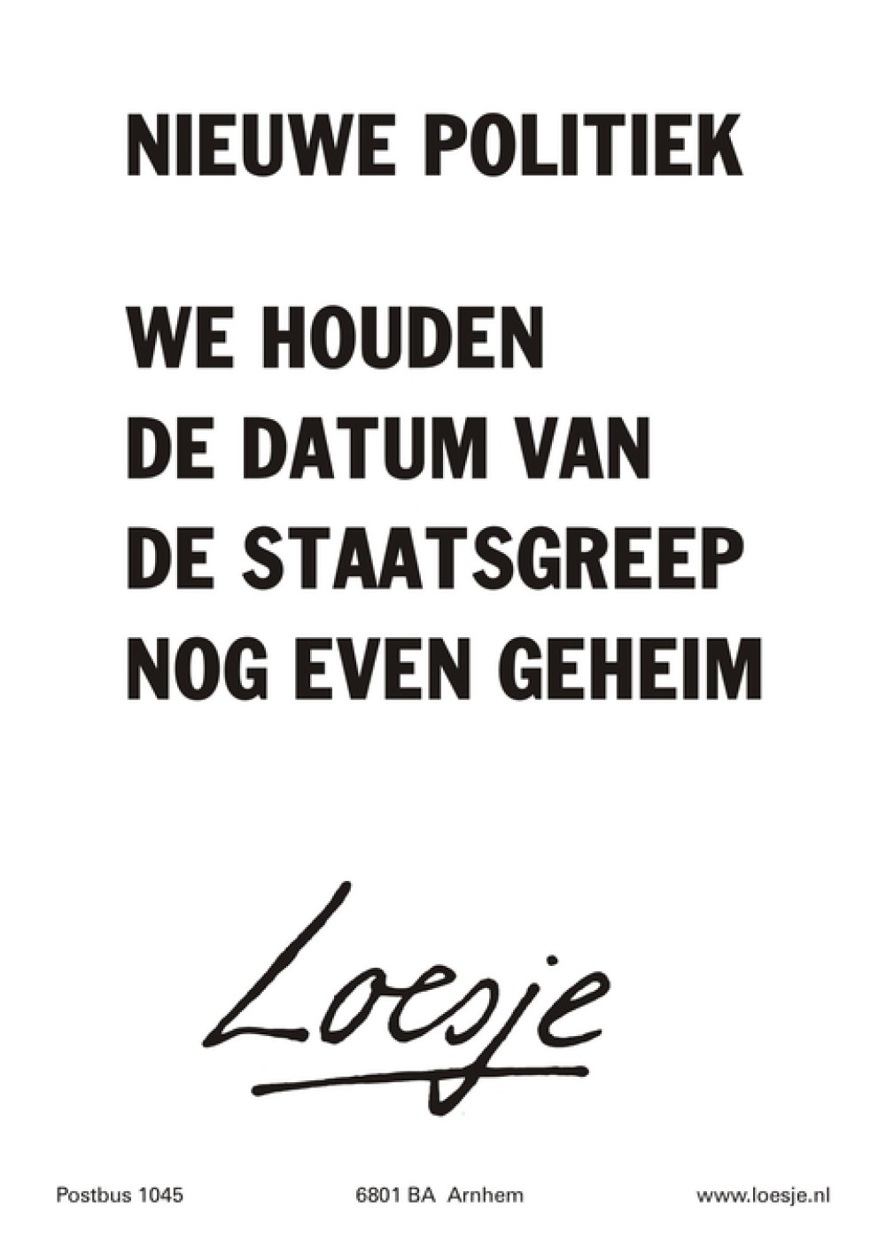 Nieuwe politiek - Loesje
