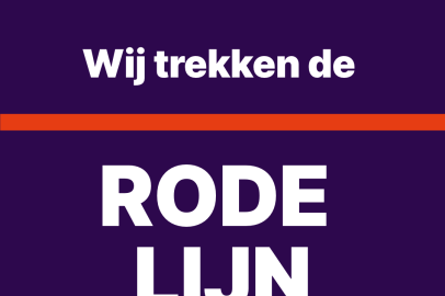 Event poster voor Rode Lijn protest