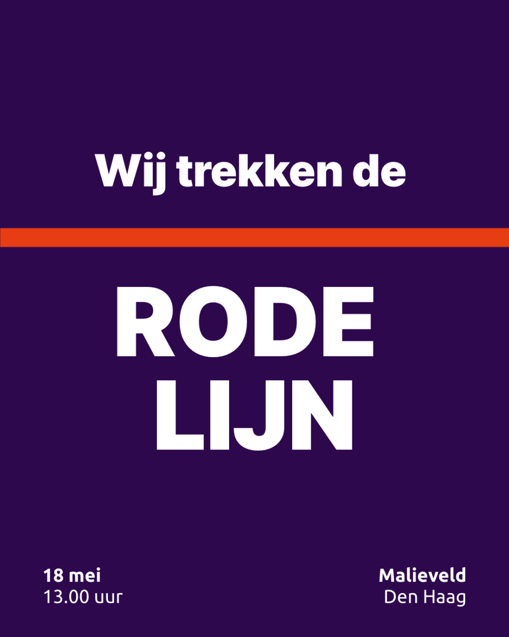 Event poster voor Rode Lijn protest