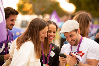 Young people watching Volt on phone