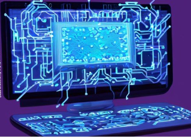 Computer illustratie met chip