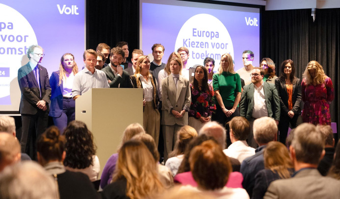 Groepsfoto van de EP kandidaten tijdens het congres
