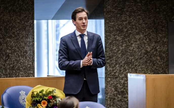 Laurens Dassen bij zijn installatie in de tweede kamer