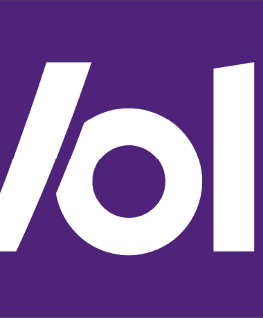 Volt logo wit met paarse achtergrond