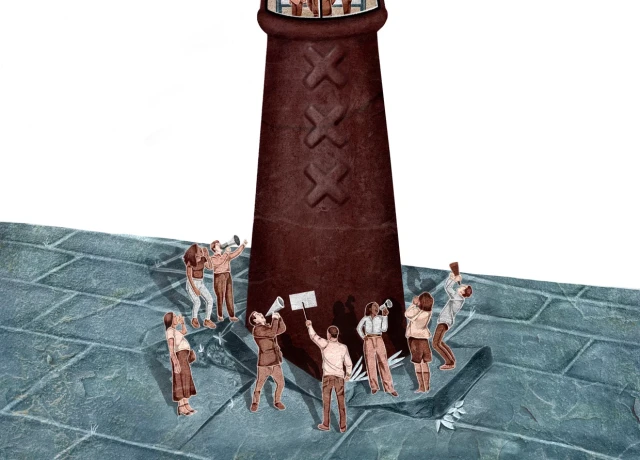 Illustratie roepende Amsterdamse burgers