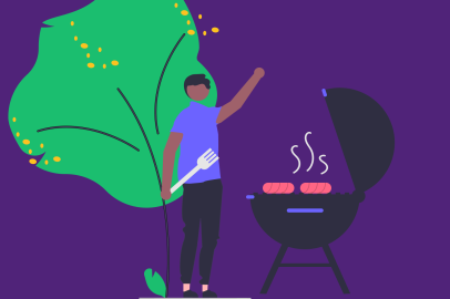 Person with a BBQ