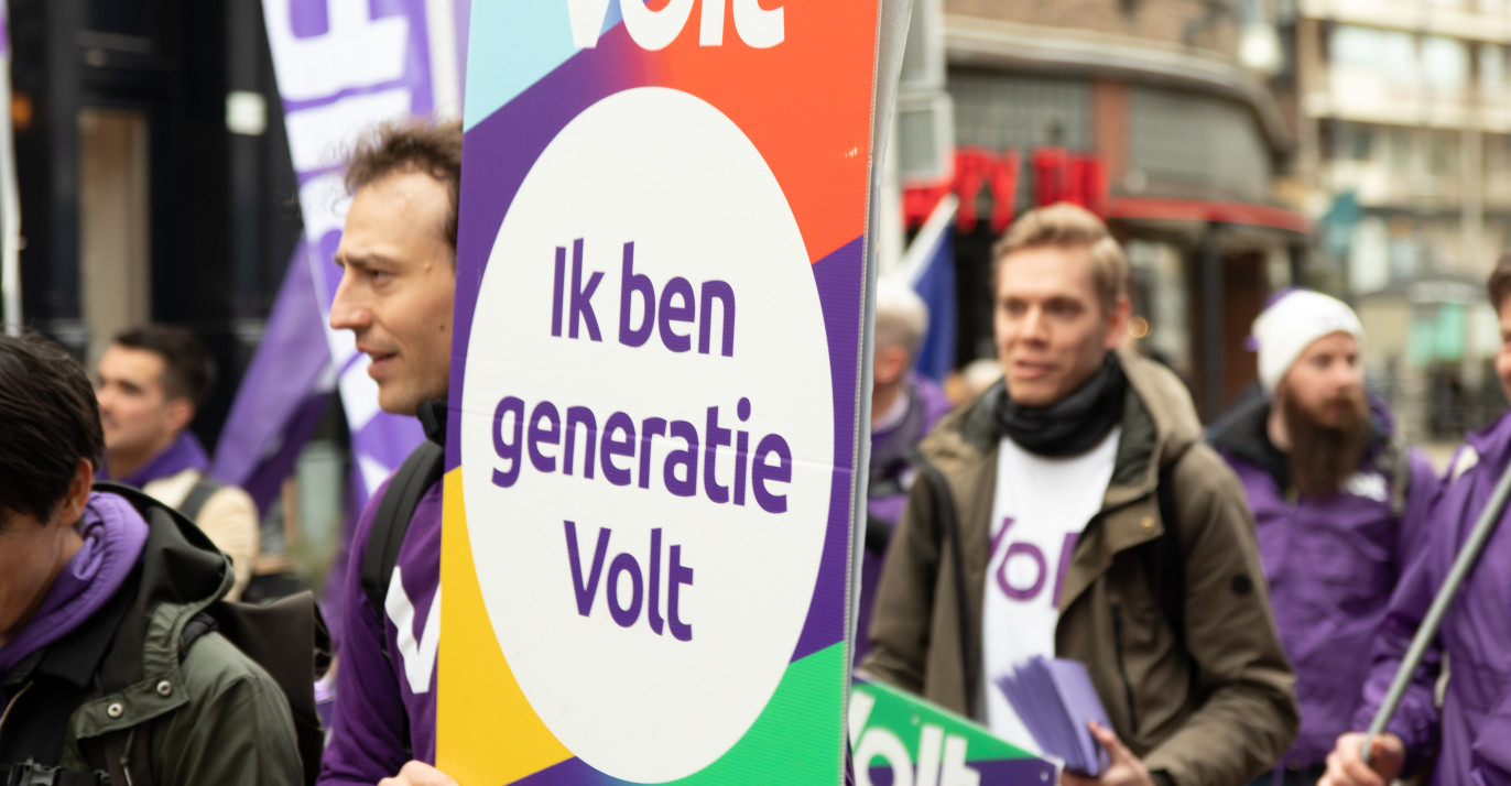 Een bord met de tekst: Ik ben generatie Volt.