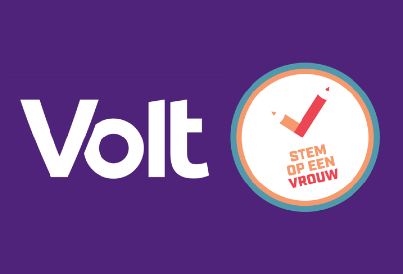 Logo's van Volt en Stem op een Vrouw