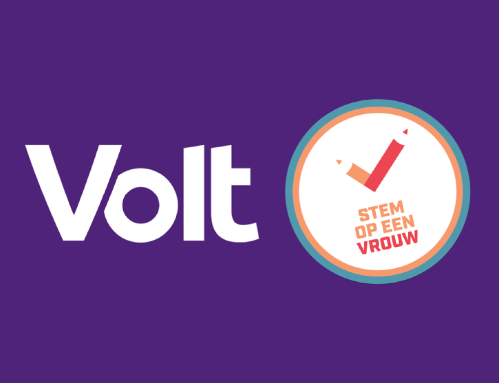 Logo's van Volt en Stem op een Vrouw