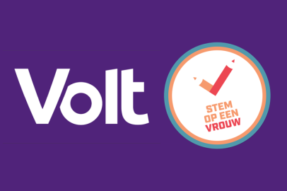 Logo's van Volt en Stem op een Vrouw