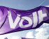 Volt vlag met de lucht als achtergrond