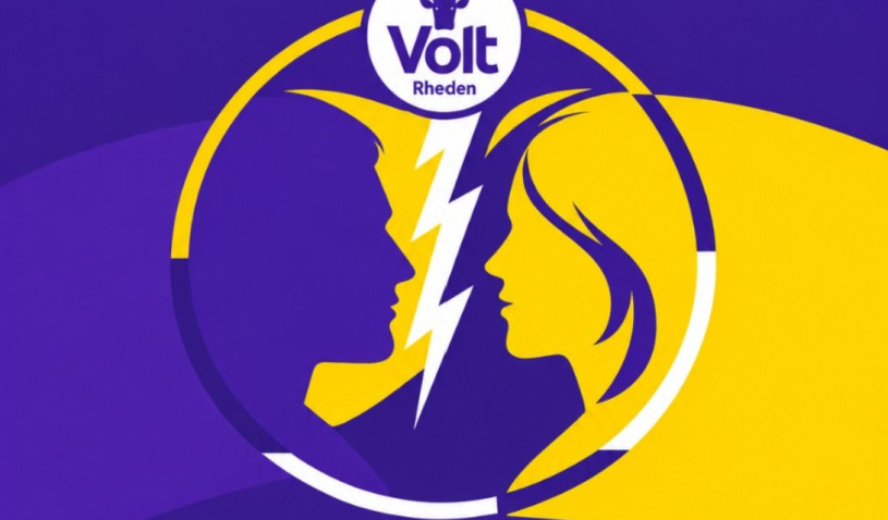 Een man en een vrouw met bliksemschicht tussen hen in