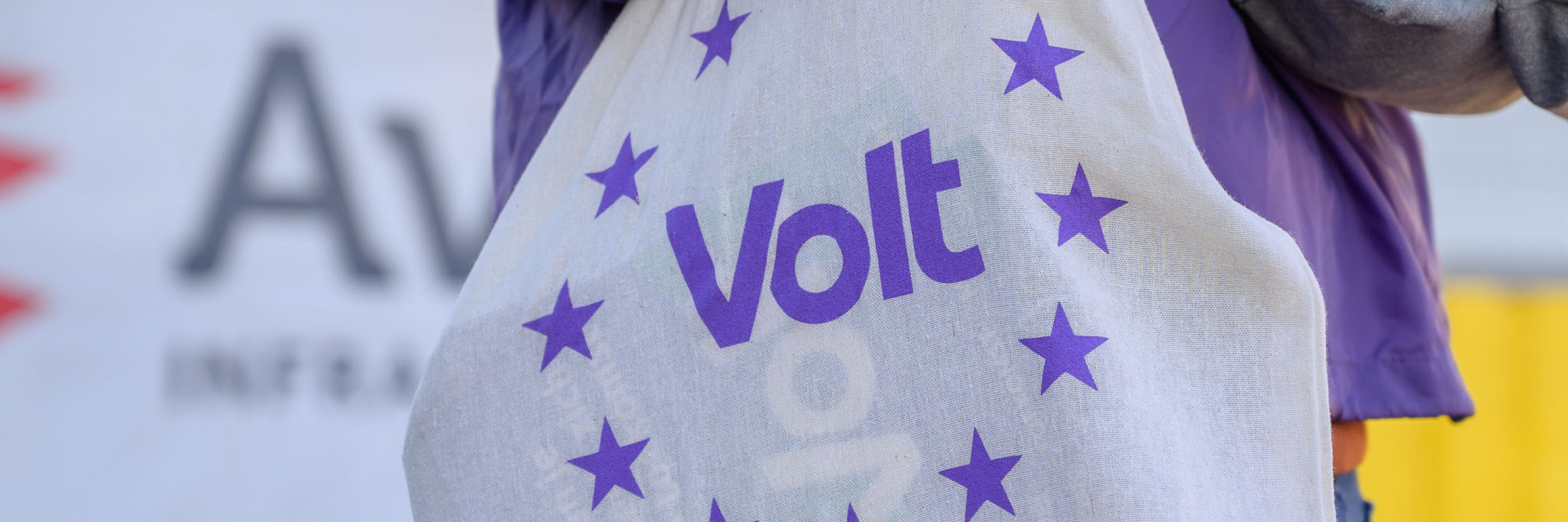 Closeup foto van een Volt tote bag