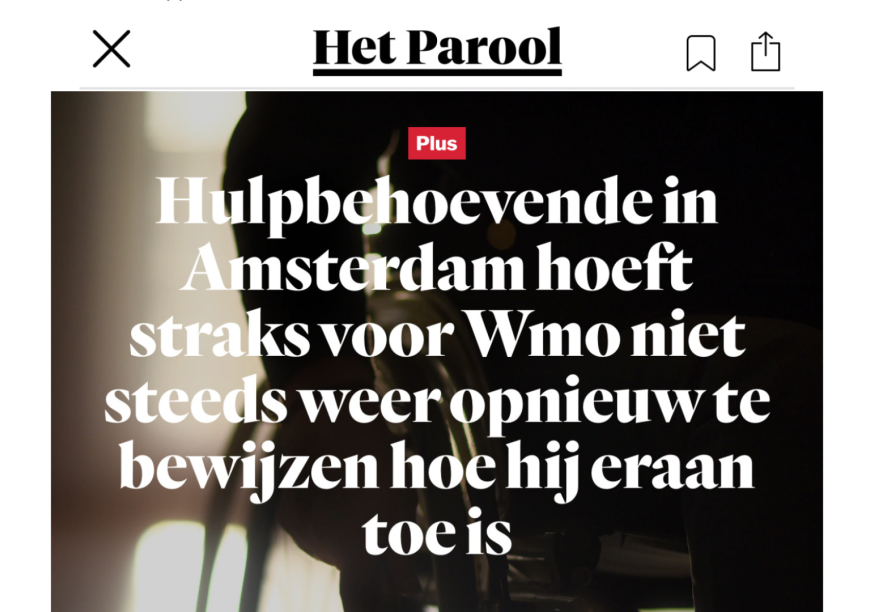 Het Parool Wmo motie Volt Amsterdam Juliet Broersen