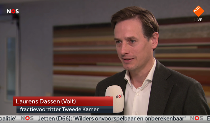 Printscreen Laurens bij NOS kabinetsval
