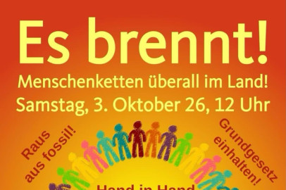 Poster: Es Brennt - Menschenketten überall im Land!