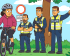 AI gegenereerde afbeelding van een fietser bij een duitse grenscontrole