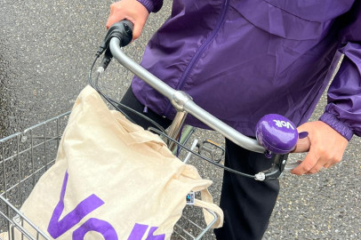 Fiets met Volt tas en fietsbel
