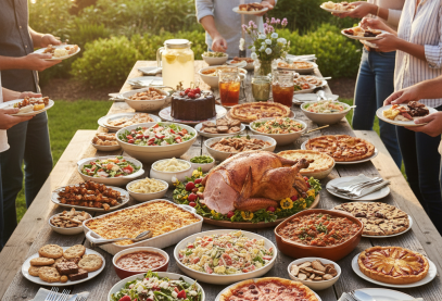 AI generated image of a potluck