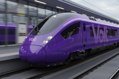 AI gegenereerde afbeelding van een Volt trein