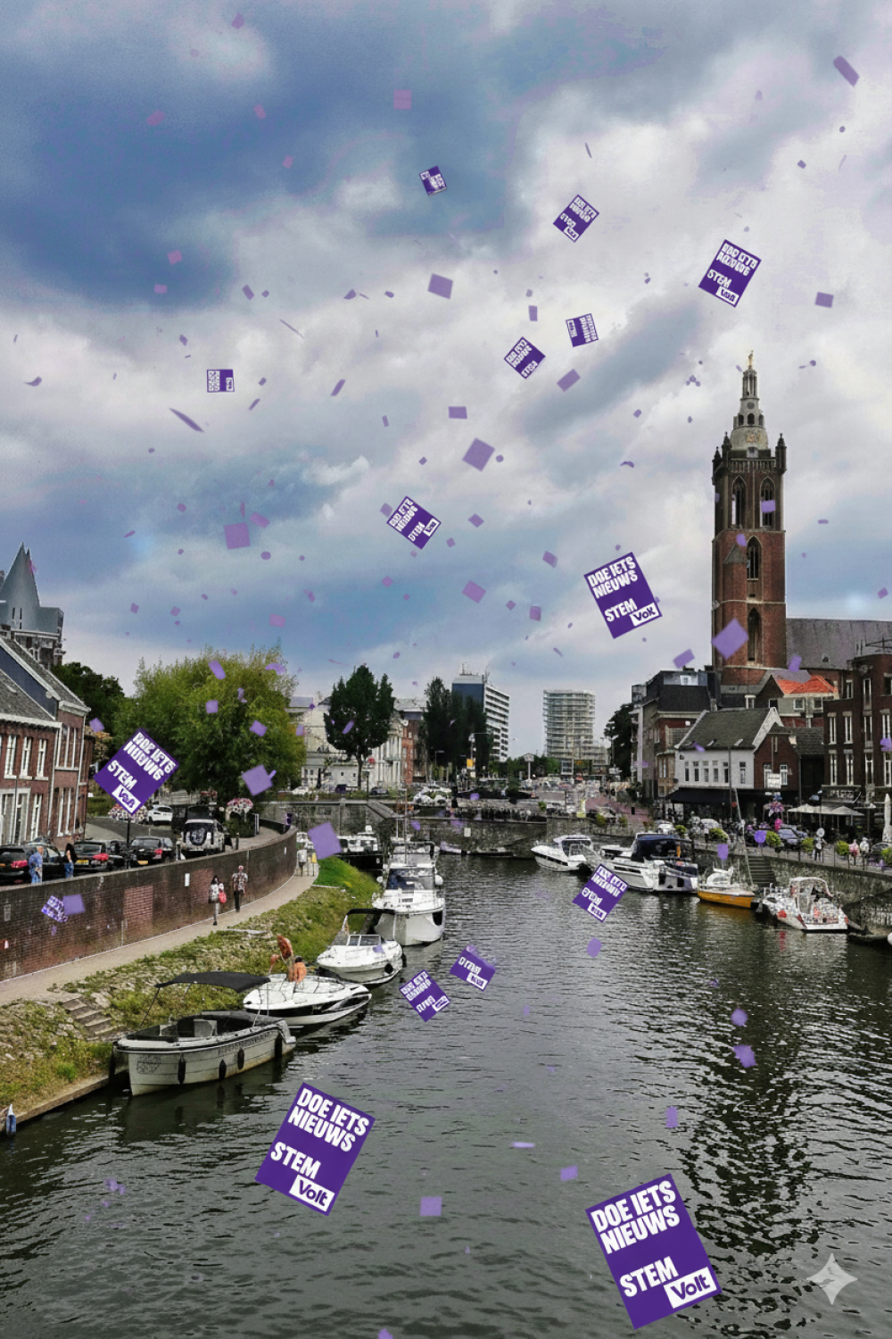 Gemini laat het Volt flyers regenen in Roermond