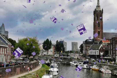 Gemini laat het Volt flyers regenen in Roermond