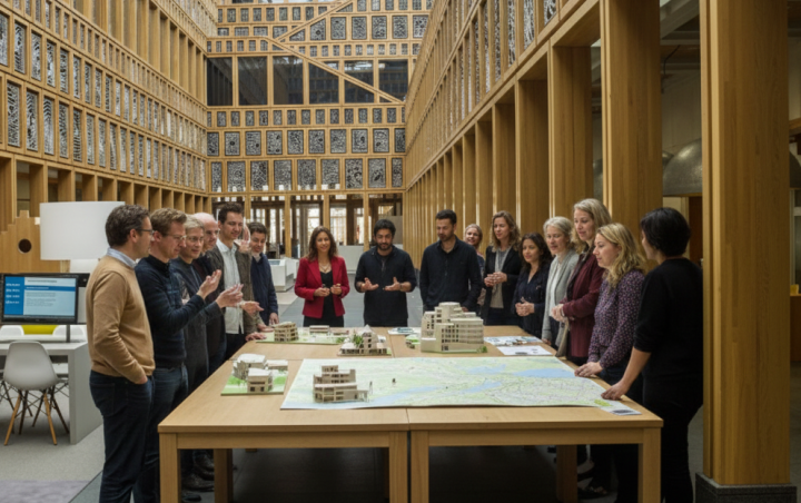 Samen werken aan Deventer in het stadhuis (AI generated)