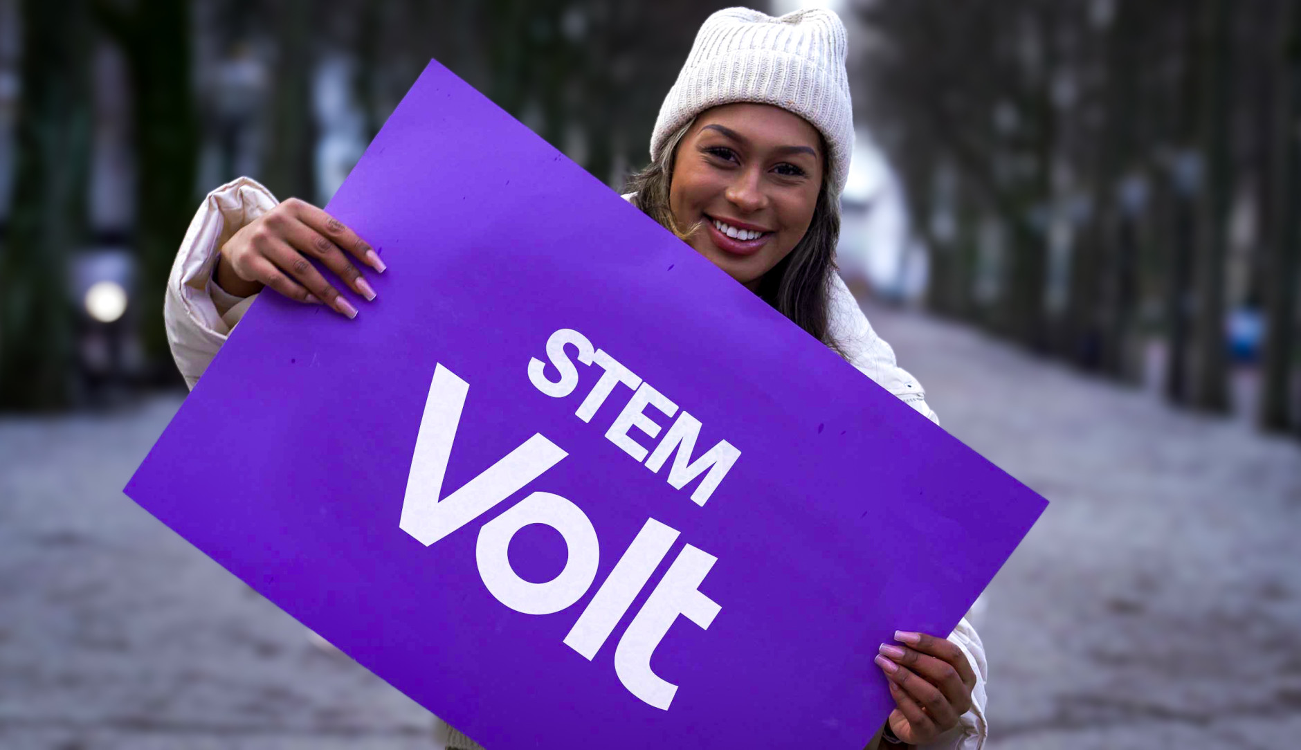 Poster stem Volt tijdens de Europees Parlementsverkiezingen 2024