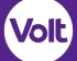 Paarse Volt logo in witte cirkel