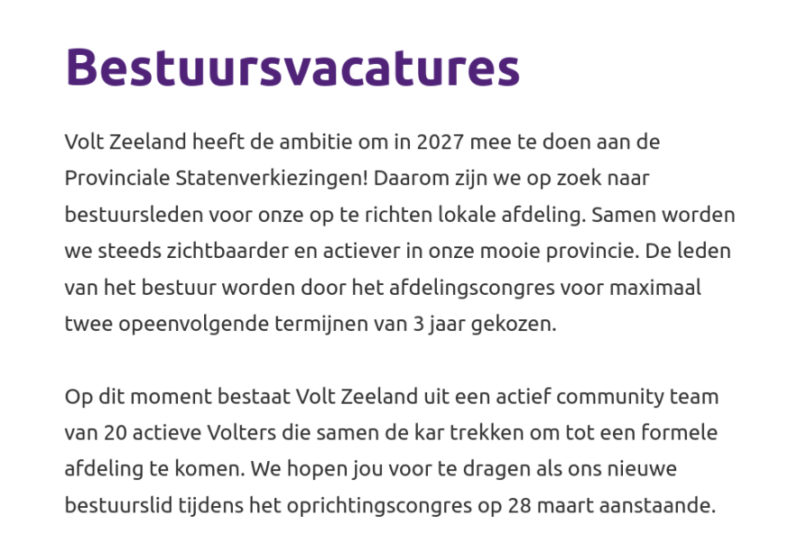 Bestuursvacature